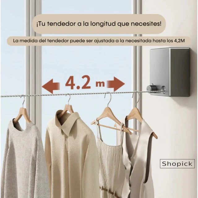 Tendedero Retráctil Invisible - Resistente, discreto y fácil de instalar