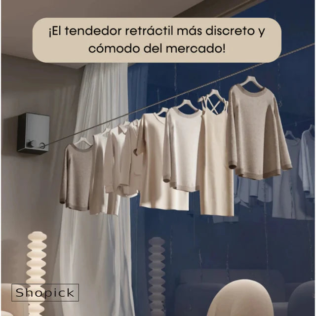 Tendedero Retráctil Invisible - Resistente, discreto y fácil de instalar