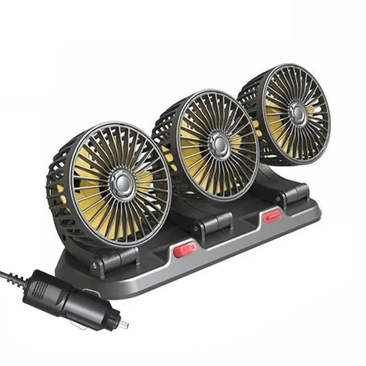 🚗Ventilador Triple Cabezal 360º Para Auto❄️