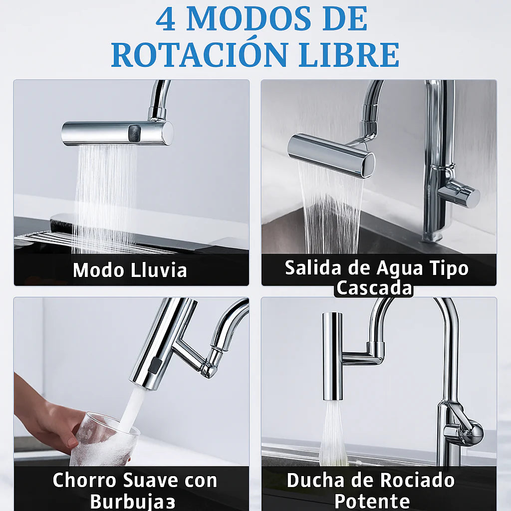 GRIFO MULTIFUNCIONAL EN CASCADA 4 EN 1
