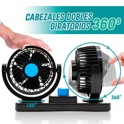 Ventilador 2 en 1 Para Carro Giratorio 360